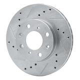 R1 Concepts 1990-2000 Honda Civic Hatchback Front Left Drilled & Slotted Silver Brake Rotor by R1 Concepts 631-59018L