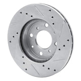 R1 Concepts 1990-2000 Honda Civic Hatchback Front Left Drilled & Slotted Silver Brake Rotor by R1 Concepts 631-59018L