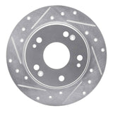 Dynamic Friction 2003-2008 Acura TSX Rear Left Drilled & Slotted Silver Brake Rotor by Dynamic Friction Company 631-59029L