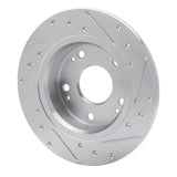 Dynamic Friction 2003-2008 Acura TSX Rear Left Drilled & Slotted Silver Brake Rotor by Dynamic Friction Company 631-59029L