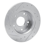 Dynamic Friction 2003-2008 Acura TSX Rear Right Drilled & Slotted Silver Brake Rotor by Dynamic Friction Company 631-59029R