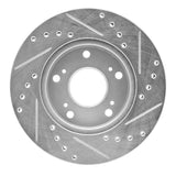 R1 Concepts 02-15 Acura RSX Front Left Drilled & Slotted Silver Brake Rotor