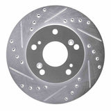 R1 Concepts 02-15 Acura RSX Front Left Drilled & Slotted Silver Brake Rotor