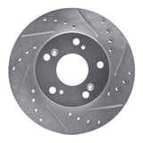 Dynamic Friction 2002-2015 Acura RSX Front Right Drilled & Slotted Silver Brake Rotor by Dynamic Friction Company 631-59030R