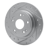 Dynamic Friction 2005-2022 Acura TSX Rear Left Drilled & Slotted Silver Brake Rotor by Dynamic Friction Company 631-59032L
