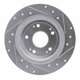 Dynamic Friction 2005-2022 Acura TSX Rear Left Drilled & Slotted Silver Brake Rotor by Dynamic Friction Company 631-59032L