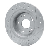 Dynamic Friction 2005-2022 Acura TSX Rear Left Drilled & Slotted Silver Brake Rotor by Dynamic Friction Company 631-59032L