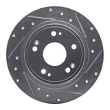 Dynamic Friction 2005-2022 Acura ILX Rear Right Drilled & Slotted Silver Brake Rotor by Dynamic Friction Company 631-59032R
