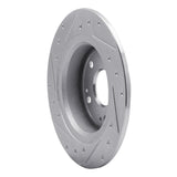 Dynamic Friction 2005-2022 Acura ILX Rear Right Drilled & Slotted Silver Brake Rotor by Dynamic Friction Company 631-59032R