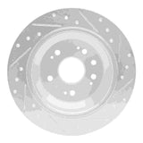 Dynamic Friction 2010-2015 Honda Crosstour Rear Left Drilled & Slotted Silver Brake Rotor by Dynamic Friction Company 631-59033L