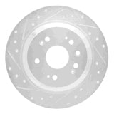 Dynamic Friction 2010-2015 Honda Crosstour Rear Left Drilled & Slotted Silver Brake Rotor by Dynamic Friction Company 631-59033L