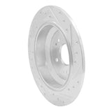 Dynamic Friction 2010-2015 Honda Crosstour Rear Left Drilled & Slotted Silver Brake Rotor by Dynamic Friction Company 631-59033L