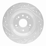 Dynamic Friction 2010-2015 Honda Accord Crosstour Rear Right Drilled & Slotted Silver Brake Rotor by Dynamic Friction Company 631-59033R