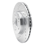 Dynamic Friction 2003-2017 Acura ILX Front Left Drilled & Slotted Silver Brake Rotor by Dynamic Friction Company 631-59034L