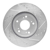 Dynamic Friction 2003-2017 Acura ILX Front Left Drilled & Slotted Silver Brake Rotor by Dynamic Friction Company 631-59034L