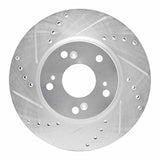 Dynamic Friction 2003-2017 Acura ILX Front Left Drilled & Slotted Silver Brake Rotor by Dynamic Friction Company 631-59034L