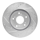 Dynamic Friction 2003-2017 Acura ILX Front Right Drilled & Slotted Silver Brake Rotor by Dynamic Friction Company 631-59034R