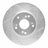 Dynamic Friction 2003-2017 Acura ILX Front Right Drilled & Slotted Silver Brake Rotor by Dynamic Friction Company 631-59034R