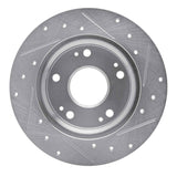 Dynamic Friction 2011-2015 Honda CR-Z Rear Left Drilled & Slotted Silver Brake Rotor by Dynamic Friction Company 631-59035L