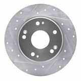 Dynamic Friction 2011-2015 Honda CR-Z Rear Left Drilled & Slotted Silver Brake Rotor by Dynamic Friction Company 631-59035L