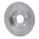 Dynamic Friction 2011-2015 Honda CR-Z Rear Left Drilled & Slotted Silver Brake Rotor by Dynamic Friction Company 631-59035L