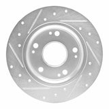Dynamic Friction 2011-2015 Honda CR-Z Rear Right Drilled & Slotted Silver Brake Rotor by Dynamic Friction Company 631-59035R