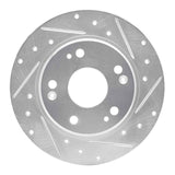 Dynamic Friction 2011-2015 Honda CR-Z Rear Right Drilled & Slotted Silver Brake Rotor by Dynamic Friction Company 631-59035R