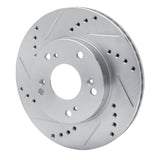 Dynamic Friction 2012-2015 Acura ILX Front Left Drilled & Slotted Silver Brake Rotor by Dynamic Friction Company 631-59036L