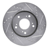Dynamic Friction 2012-2015 Acura ILX Front Left Drilled & Slotted Silver Brake Rotor by Dynamic Friction Company 631-59036L