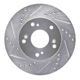 Dynamic Friction 2012-2015 Acura ILX Front Left Drilled & Slotted Silver Brake Rotor by Dynamic Friction Company 631-59036L