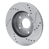 Dynamic Friction 2012-2015 Acura ILX Front Left Drilled & Slotted Silver Brake Rotor by Dynamic Friction Company 631-59036L