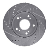 Dynamic Friction 2012-2015 Acura ILX Front Right Drilled & Slotted Silver Brake Rotor by Dynamic Friction Company 631-59036R