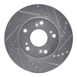 Dynamic Friction 2012-2015 Acura ILX Front Right Drilled & Slotted Silver Brake Rotor by Dynamic Friction Company 631-59036R