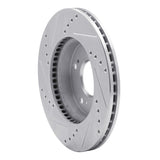 Dynamic Friction 2012-2015 Acura ILX Front Right Drilled & Slotted Silver Brake Rotor by Dynamic Friction Company 631-59036R