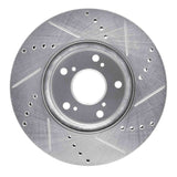 Dynamic Friction 2013-2025 Honda HR-V Front Left Drilled & Slotted Silver Brake Rotor by Dynamic Friction Company 631-59037L