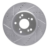 Dynamic Friction 2013-2025 Honda HR-V Front Left Drilled & Slotted Silver Brake Rotor by Dynamic Friction Company 631-59037L