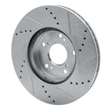 Dynamic Friction 2013-2025 Honda HR-V Front Left Drilled & Slotted Silver Brake Rotor by Dynamic Friction Company 631-59037L