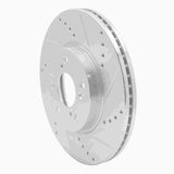 Dynamic Friction 2013-2025 Honda Civic Sedan Front Right Drilled & Slotted Silver Brake Rotor by Dynamic Friction Company 631-59037R