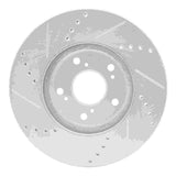 Dynamic Friction 2013-2025 Honda Civic Sedan Front Right Drilled & Slotted Silver Brake Rotor by Dynamic Friction Company 631-59037R