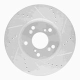 Dynamic Friction 2013-2025 Honda Civic Sedan Front Right Drilled & Slotted Silver Brake Rotor by Dynamic Friction Company 631-59037R