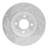 Dynamic Friction 2015-2020 Honda Fit (USA/Canada) Front Right Drilled & Slotted Silver Brake Rotor by Dynamic Friction Company 631-59038R