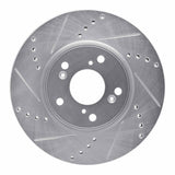 Dynamic Friction 2013-2022 Honda Accord Coupe Front Left Drilled & Slotted Silver Brake Rotor by Dynamic Friction Company 631-59039L