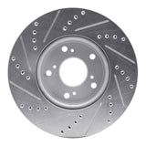 Dynamic Friction 2013-2022 Honda Accord Sedan Front Right Drilled & Slotted Silver Brake Rotor by Dynamic Friction Company 631-59039R
