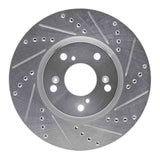 Dynamic Friction 2013-2022 Honda Accord Sedan Front Right Drilled & Slotted Silver Brake Rotor by Dynamic Friction Company 631-59039R