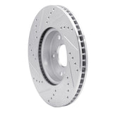 Dynamic Friction 2013-2022 Honda Accord Sedan Front Right Drilled & Slotted Silver Brake Rotor by Dynamic Friction Company 631-59039R