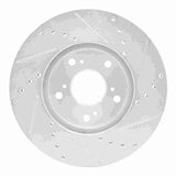 R1 Concepts 1998-2022 Acura ILX Front Left Drilled & Slotted Silver Brake Rotor by R1 Concepts 631-59042L