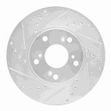 R1 Concepts 1998-2022 Acura ILX Front Left Drilled & Slotted Silver Brake Rotor by R1 Concepts 631-59042L