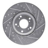 Dynamic Friction 2002-2015 Acura RSX Front Left Drilled & Slotted Silver Brake Rotor by Dynamic Friction Company 631-59045L