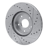 Dynamic Friction 2002-2015 Acura RSX Front Left Drilled & Slotted Silver Brake Rotor by Dynamic Friction Company 631-59045L