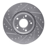 Dynamic Friction 2002-2015 Acura CSX Front Right Drilled & Slotted Silver Brake Rotor by Dynamic Friction Company 631-59045R